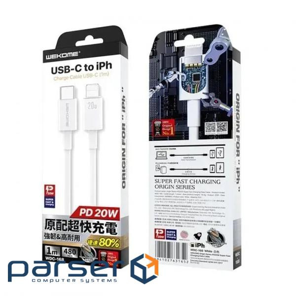 Кабель WK WDC-168 USB Type-C - Lightning (M/M), 1 м, 20W, White (6941027631652)