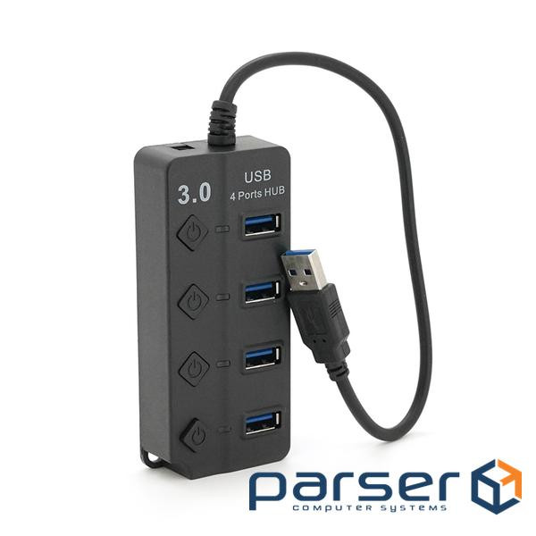 Хаб USB 3.0 алюмінієвий, 4порта, 20 см, Пакет (YT-3H4A) (YT-3H4A)