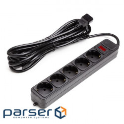 Surge protector for UPS POWERPLANT PPUA10M50S5 Black (5 outlets, 5.0m )
