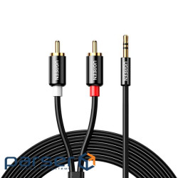 Кабель мультимедійний 3.5mm M to 2xRCA M 5.0m AV116 black Ugreen (10591)