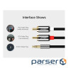 Кабель мультимедійний 3.5mm M to 2xRCA M 5.0m AV116 black Ugreen (10591)