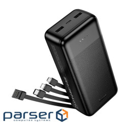 Power Bank HOCO J163B 30000mAh, 22.5W, 4 кабелі, Black, 0.660kg