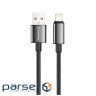 Дата кабель USB 2.0 AM to Lightning 1.0m 3A zinc alloy braided black ColorWay (CW-CBUL098-BK)