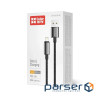 Дата кабель USB 2.0 AM to Lightning 1.0m 3A zinc alloy braided black ColorWay (CW-CBUL098-BK)