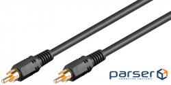Video signal cable RCA M/ M 5.0m, RG59/ U 2xShielded D=6.0mm Gold, черный (75.05.0435-30)
