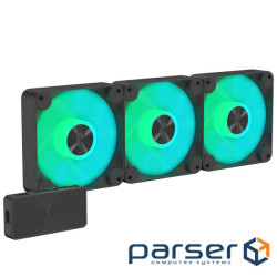 Вентилятор APNX FP1-120 ARGB Black - 3 Pack (APF3-PF11257.11), 120х120х30 мм, 4pin PWM + 3pin ARGB