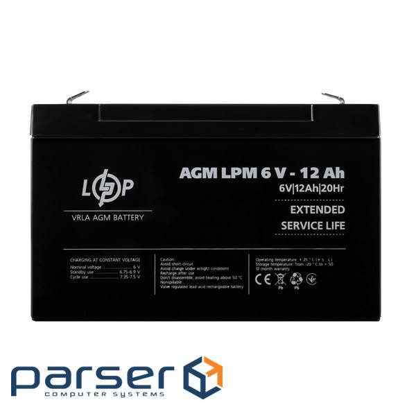 Акумуляторна батарея LOGICPOWER LPM 6 - 12 AH (6В, 12Ач) (4159)
