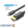 Кабель Vention HDMI - microHDMI, 1 м , Black (AGIBF)