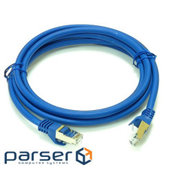 Патч-корд S/FTP, 2 м, кат. 6А, блакитний , LW (PC005-C6A-200BL)
