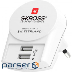 Charger SKROSS Euro USB Charger 2xUSB-A, 2.4A, 12W White (1.302421)