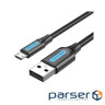 Дата кабель USB 2.0 AM to Micro 5P 1.0m 3A black Vention (COLBF)