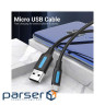 Дата кабель USB 2.0 AM to Micro 5P 1.0m 3A black Vention (COLBF)