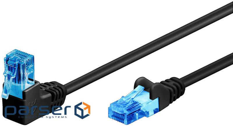 Патч-корд неекранований RJ45 UTP6a 0.25m, patch AWG25 1x90 D = 5.9mm Gold,чорний (75.05.1527-10)
