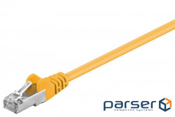 Патч-корд екранований RJ45 SFTP5e 0.5m, patch AWG26 D=5.5mm 2xS Protect, жовтий (75.06.8064-10)