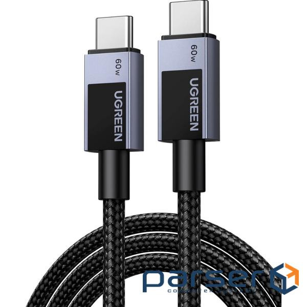 Дата кабель USB-C to USB-C 2.0m PD60W 3A braided L524 gray Ugreen (55775)