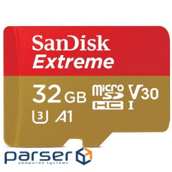 Карта пам'яті SANDISK 32GB microSD class 10 UHS-I U3 V30 A1 Extreme (SDSQXAF-032G-GN6MN)