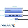 Концентратор VENTION USB 3.1 Type-C to HDMI/USB 3.0x3/PD 100W Blue Aluminum Alloy Hub 5-in-1 (TGESB)