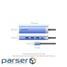 Концентратор VENTION USB 3.1 Type-C to HDMI/USB 3.0x3/PD 100W Blue Aluminum Alloy Hub 5-in-1 (TGESB)