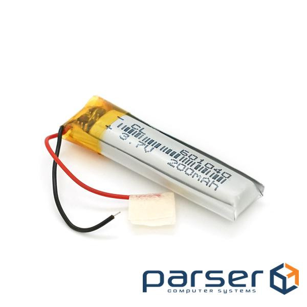 Літій-полімерний акумулятор 6*10*40mm (Li-ion 3.7В 200мА&middot,год) (601040) ) (601040)