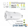 Автомобільний зарядний пристрій Piko CC-312 (2USB, 3.1A) White + кабель Type-C (1283126538803)