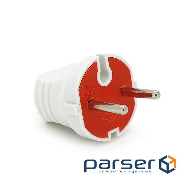 Вилка без заземлення 16А 250V T504, White, Q20