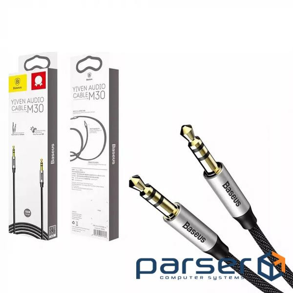 Cable BASEUS Yiven mini-jack 3.5 mm 0.5m Silver/Black (CAM30-AS1)