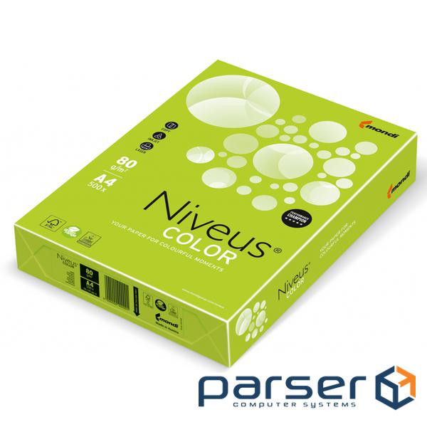 Папір Mondi Niveus COLOR intensive Lime A4, 80g, 500sh (A4.80.NVI.LG46.500)