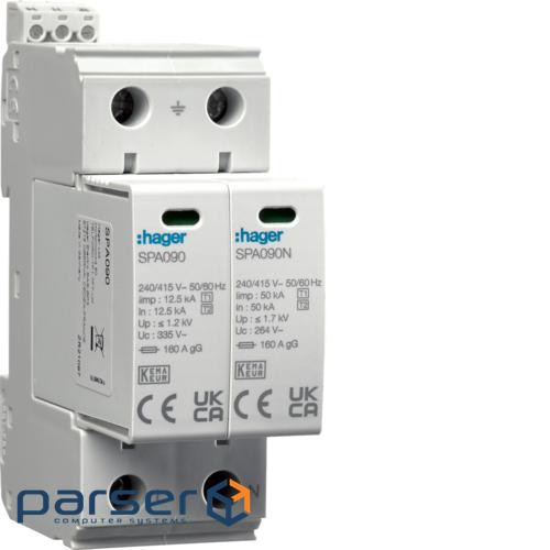 Розрядник (ПЗІП) T1+T2 2P 25kA 1,2kV TN-S TT +дод.контакт (SPA911)