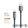 Дата кабель USB 2.0 AM to Lightning 2.0m 3A zinc alloy braided black ColorWay (CW-CBUL099-BK)
