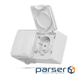 Розетка VIDEX BINERA IP65 зовнішня 1ая із заземленням (VF-BNW32-G)