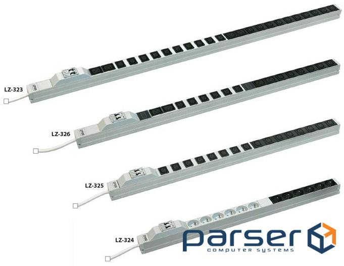 Пристрій розподілу електроживлення ZPAS 32A, 20хC13+4xC19, кабель 3м, вилка IEC 6 (W-LZ32-30-00-000) IEC 6 (W-LZ32-30-00-000)