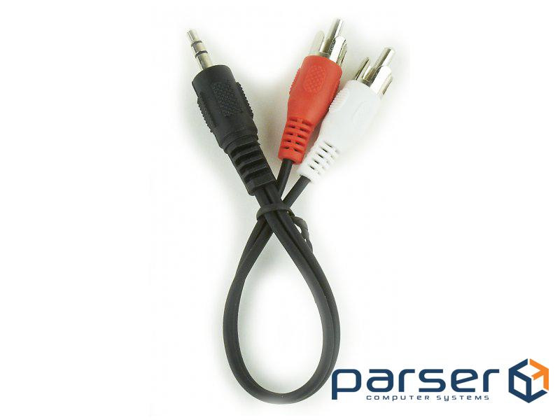Кабель CABLEXPERT mini-jack 3.5мм - 2RCA 0.2м Black (CCA-458/0.2)