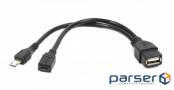 Date cable OTG USB 2.0 AF to Micro 5P M+F 0.15m Cablexpert (A-OTG-AFBM-04)