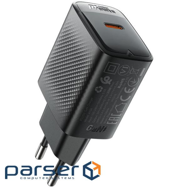Мережевий зарядний пристрій ACEFAST A104 PD25W GaN single USB-C charger Black (6974316283355) ACEFAST A104 PD25W GaN single USB-C charger Black (6974316283355)