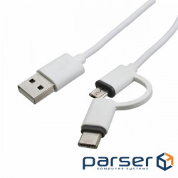Date cable USB 2.0 AM to Micro 5P + Type-C 1.0m Patron (CAB-PN-MIC-TYPE-C-1M)