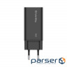 Charger ColorWay GaN3 Pro Power Delivery (USB-A + 2 USB TYPE-C) (65W) (CW-CHS039PD-BK)