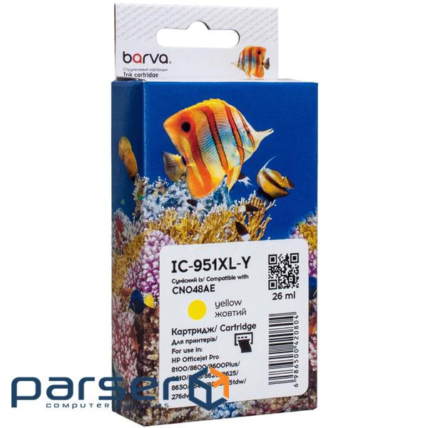 Картридж сумісний HP 951XL (CN048AE/CN052AE) 1500 арк, жовтий Barva (IC-951XL- (CI-BAR-HP-CN048AE-Y)