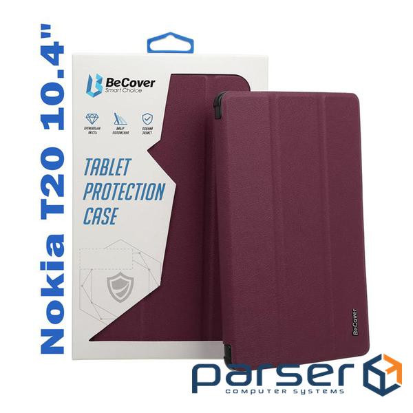 BeCover Smart Flip Case for Nokia T20 10.4" Red Wine (708046)