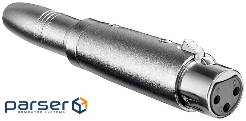 Audio adapter XLR 3p-Jack 6.3mm F/F, adapter Mono Metal body, metallic (62.09.8319-1)