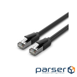 Патч-корд 0.5м, S/FTP cat 8 RJ-45 black Vention (IKKBD)