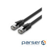 Патч-корд 0.5м, S/FTP cat 8 RJ-45 black Vention (IKKBD)