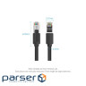Патч-корд 0.5м, S/FTP cat 8 RJ-45 black Vention (IKKBD)
