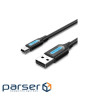 Дата кабель USB 2.0 AM to Mini 5P 2.0m black Vention (COMBH)