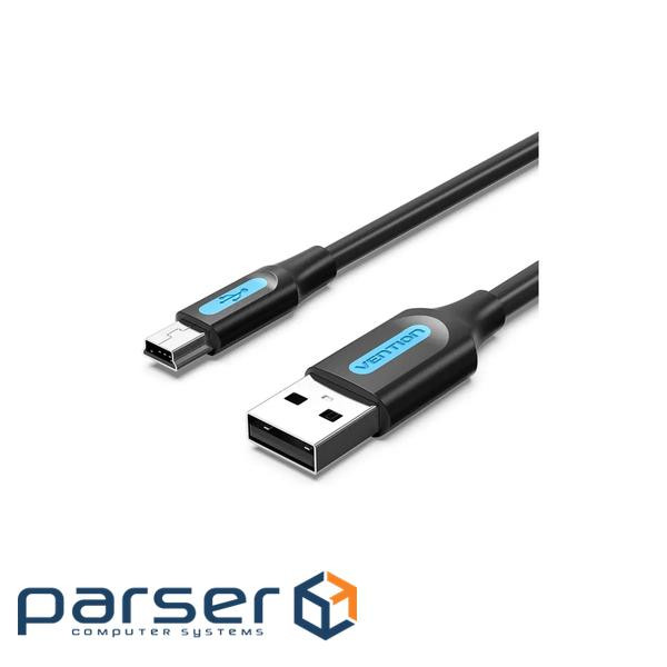 Дата кабель USB 2.0 AM to Mini 5P 2.0m black Vention (COMBH)