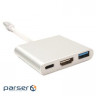 Перехідник USB C-Type - HDMI/USB PowerPlant (KD00AS1306)