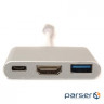 Перехідник USB C-Type - HDMI/USB PowerPlant (KD00AS1306)