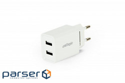 Зарядний пристрій EnerGenie USB 2.1A, white (EG-U2C2A-03-W)