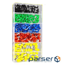 Набір клем / наконечників 450шт (E1508bl-100, E2508g-100, E4009b-100, E1012y-50) у боксі (YT-39409) (YT-39409)