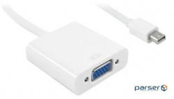 Конвертор монітора Lucom DisplayPort mini-VGA HD15 M/F, (VGA-монітор) 1080p, білий (78.01.9007-50)