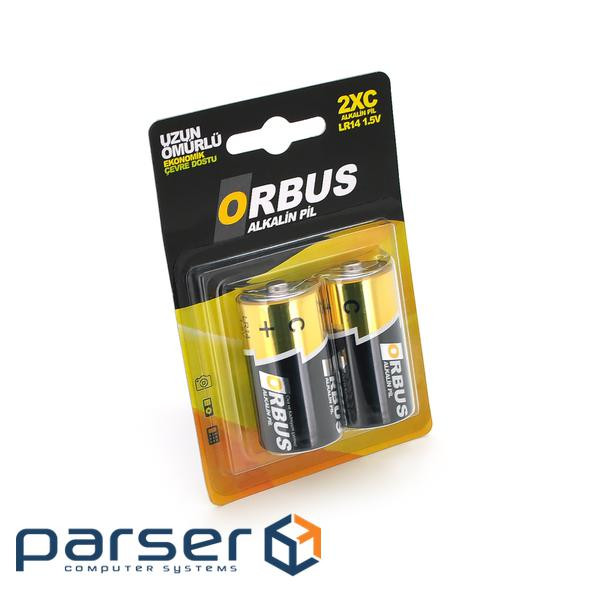 Батарейка лужна Orbus C-R14, 2 штуки у блістері, ціна за блістер (ORB / C-R14) (ORB / C-R14)